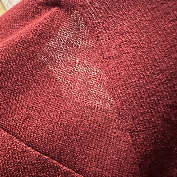 EILEEN FISHER wine/burgundy 100%washable wool crepe jersey shaped cardigan M-NWT - Picture 12 of 13